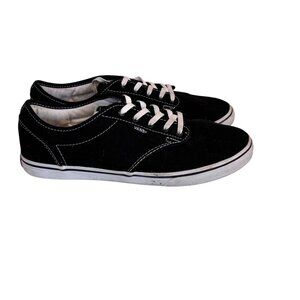 Vans Women's Black Canvas Lace-Up Sneakers Size 7.5 US Skater Streetwear Retro‎